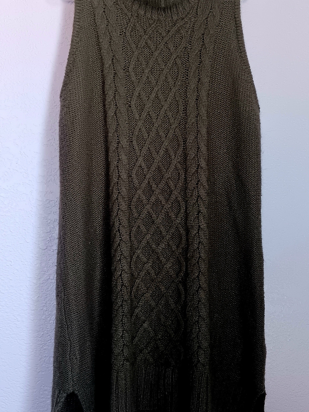 Cable Knit Sweater Dress Dark Green Womens Sz 2XL